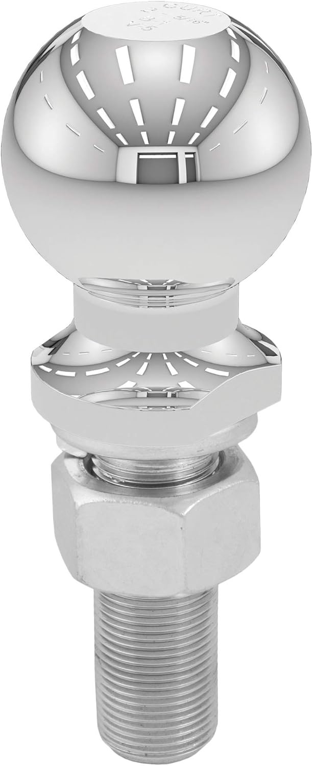 Chrome Trailer Hitch Ball, 6,000 lbs, 2-5/16-Inch Diameter, 1 x 3-Inch Shank