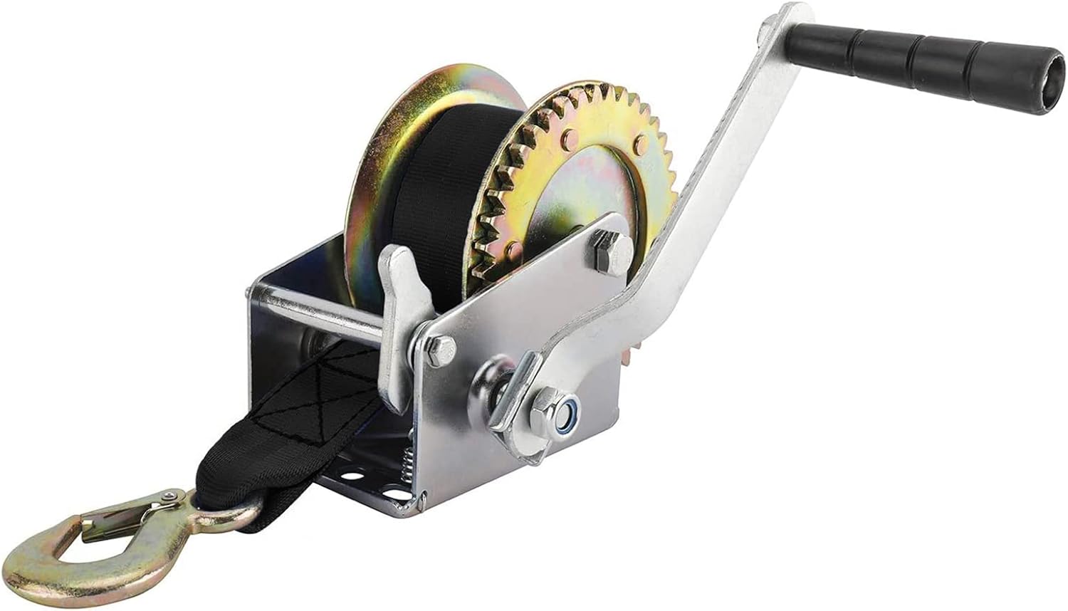 Heavy Duty 1000lbs Hand Winch Crank Strap Gear Winch for Trailer Boat ATV