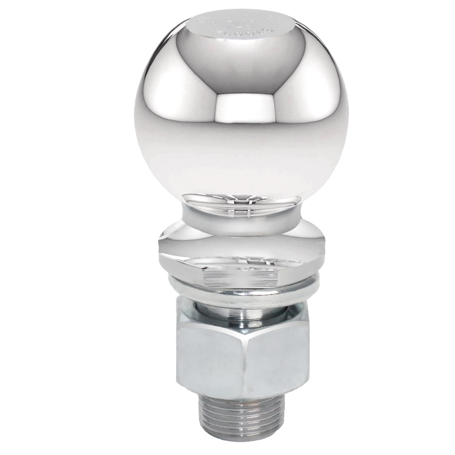 Citymons Chrome Trailer Hitch Ball, 1-7/8 Inch Diameter, 3,500 lbs, 1 x 2-Inch Shank, Universal Fit and Corrosion Resistant