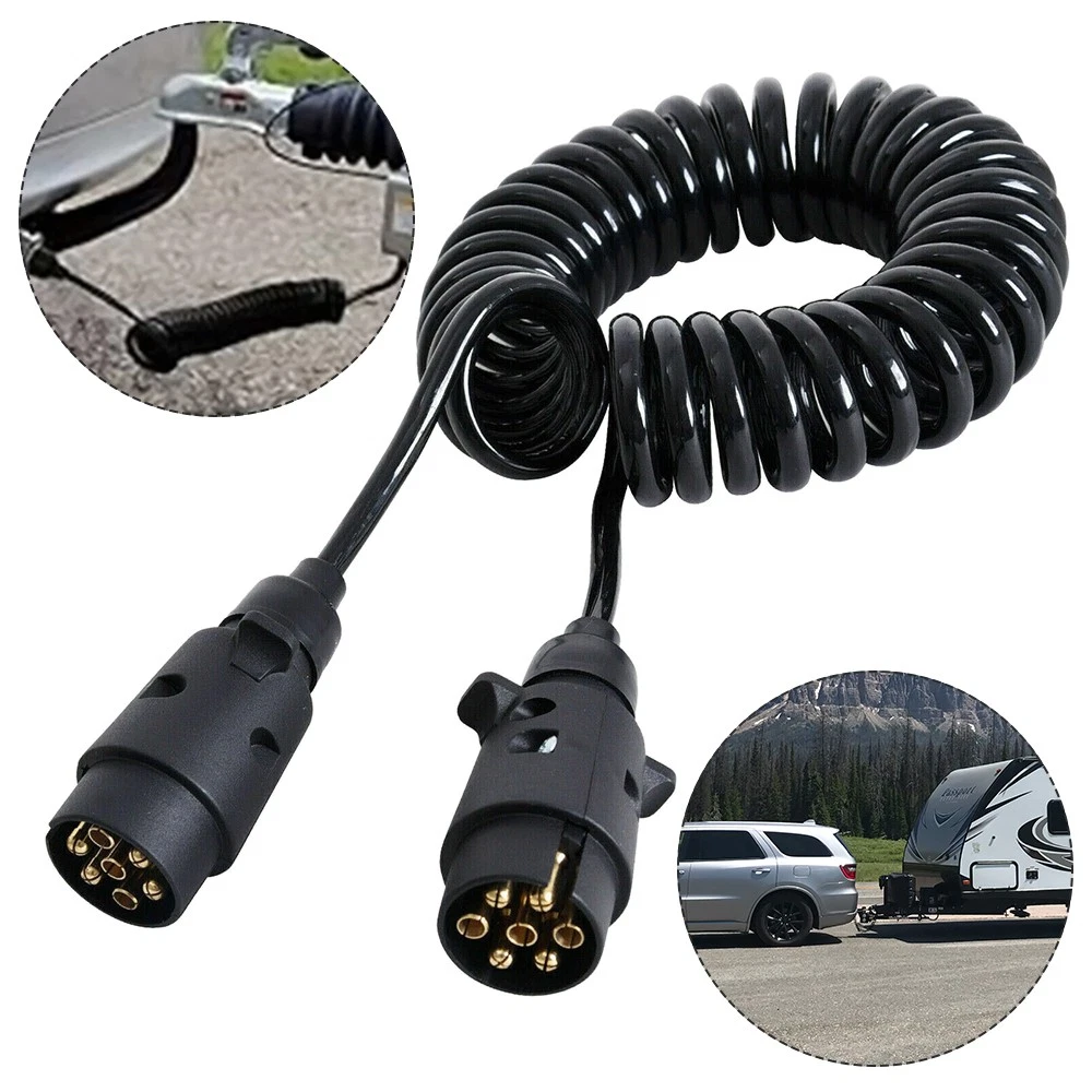 TRAILER SUZIE CURLY COIL CABLE 7 PIN TO 7 PIN CONNECTION 2.5M HIGH QUALITY