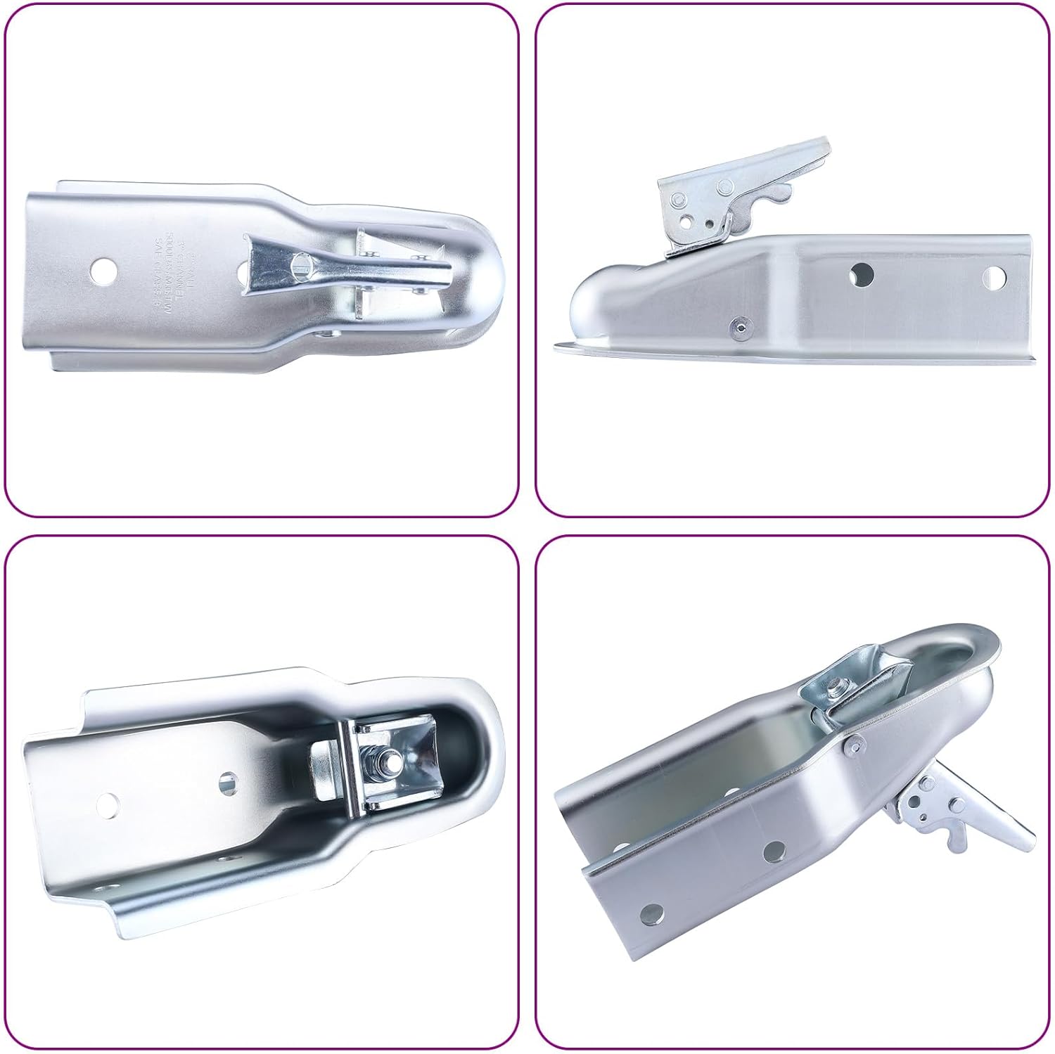 Straight Tongue Trailer Coupler for 3-Inch Channel and 2-Inch Hitch Ball,Straight Coupler 5,000 lbs Capacity