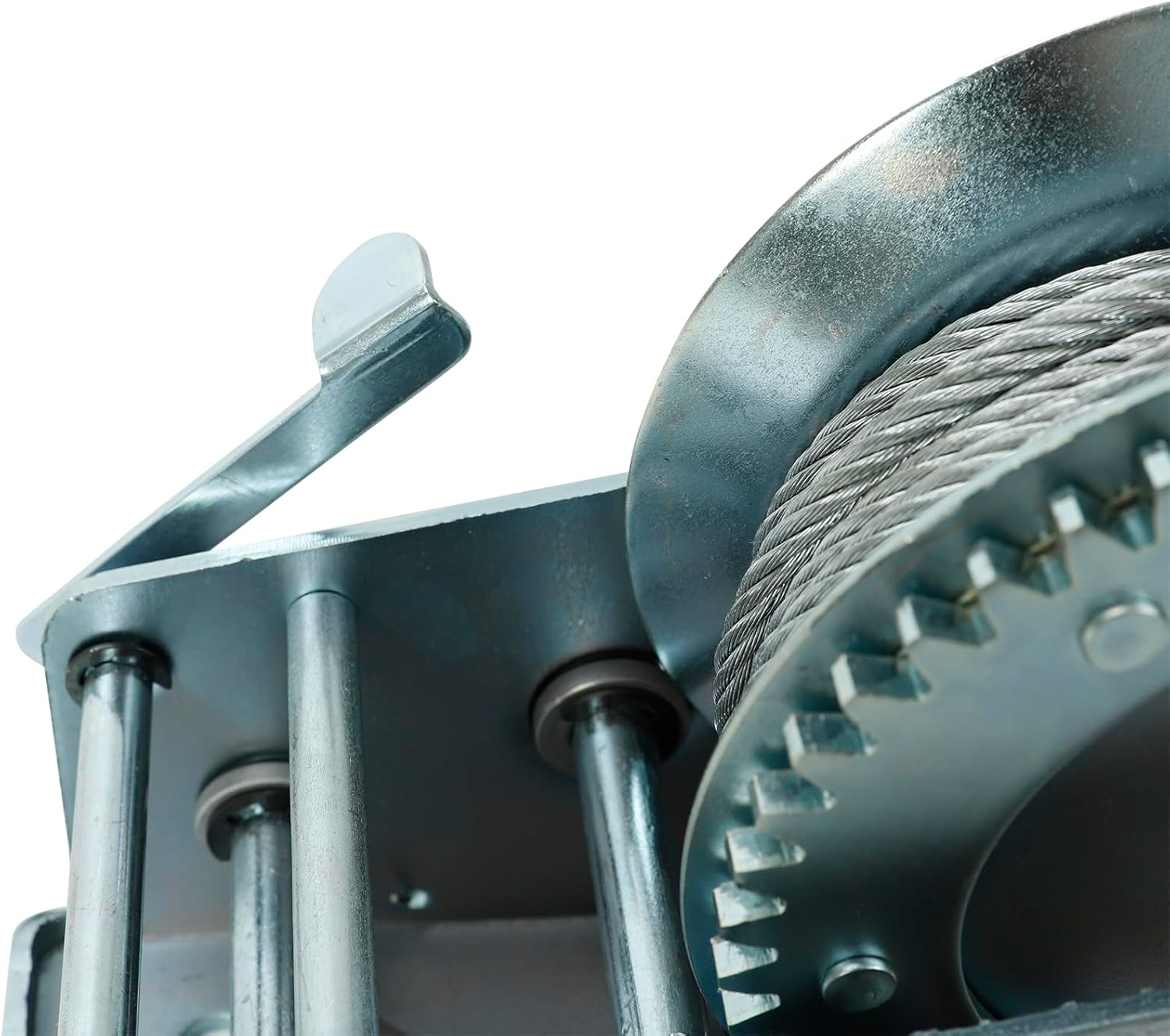 BLACKHORSE-RACING 3500 lbs Hand Winch with 33FT Cable, Hardened Steel 2 Gear Manual Crank Winch for ATV RV Boat Trailer Truck Marine Winch Heavy Duty Hand Crank Winch with Hook