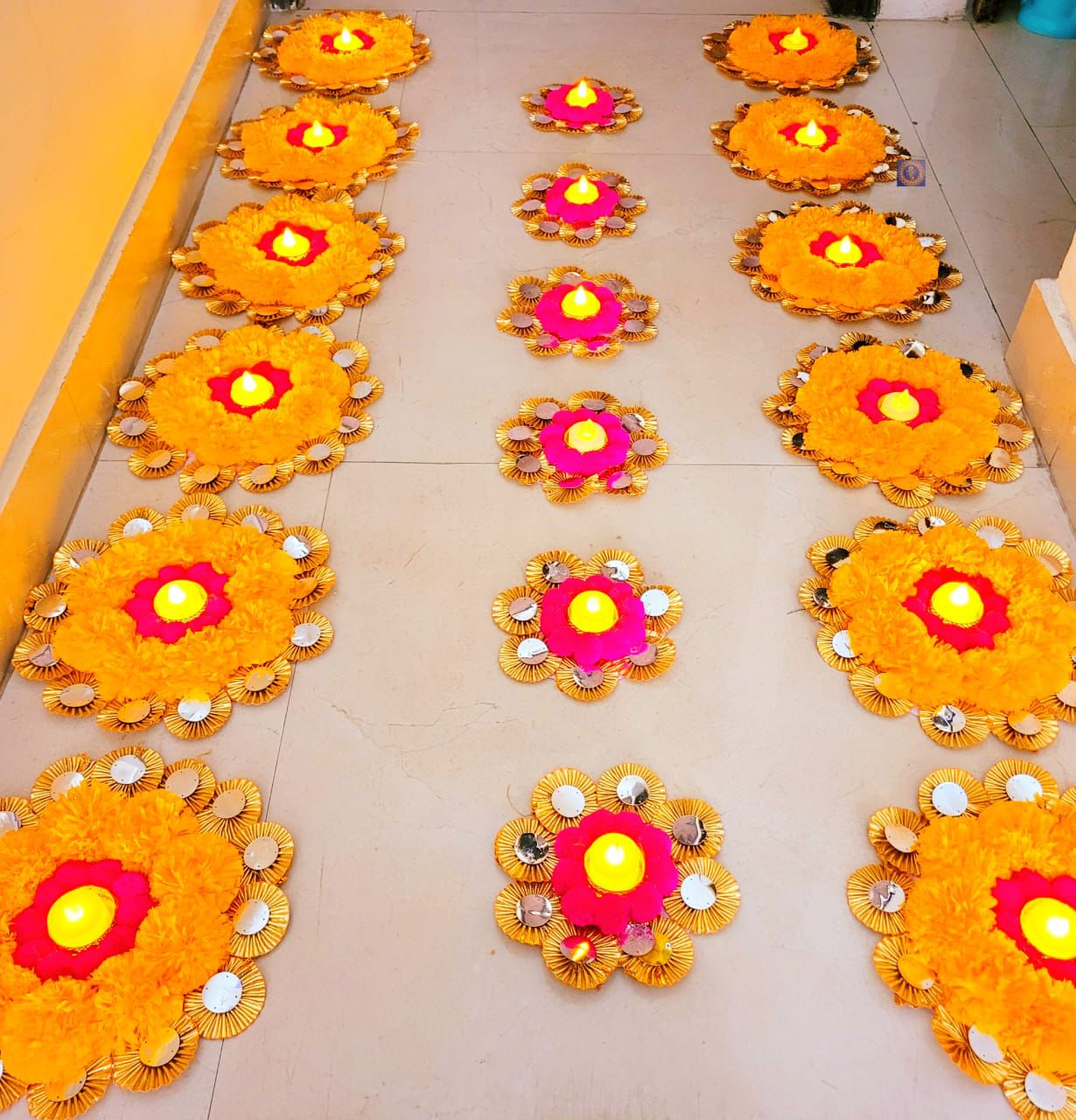 Decorative Diwali Rangoli Diya Mats Set