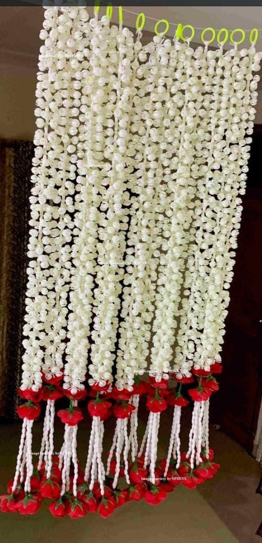 Artificial Red-White Flower Garland