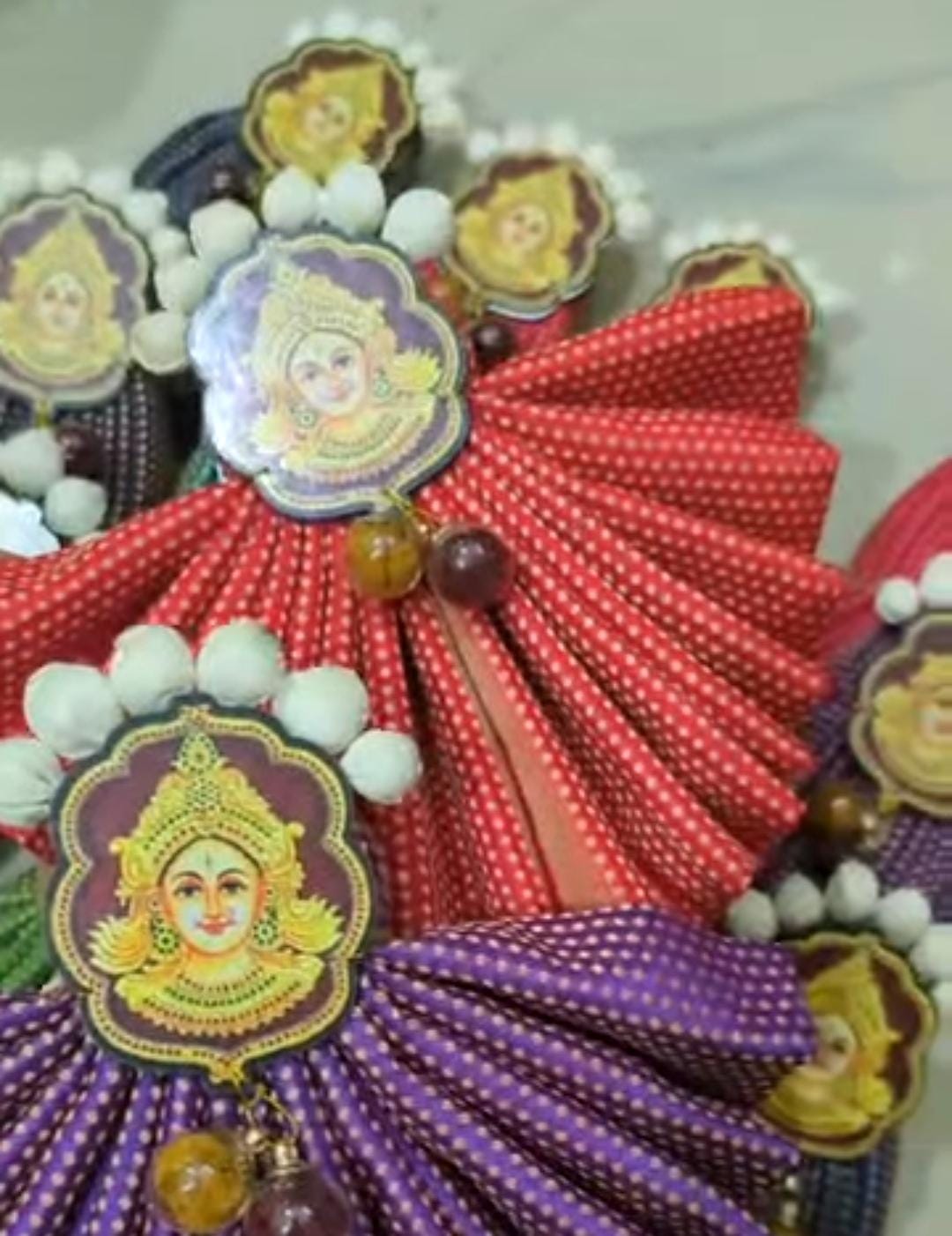 Fancy Thampoolam Set With Silk Cloth, Goddess Cutout and Haldi Kumkum