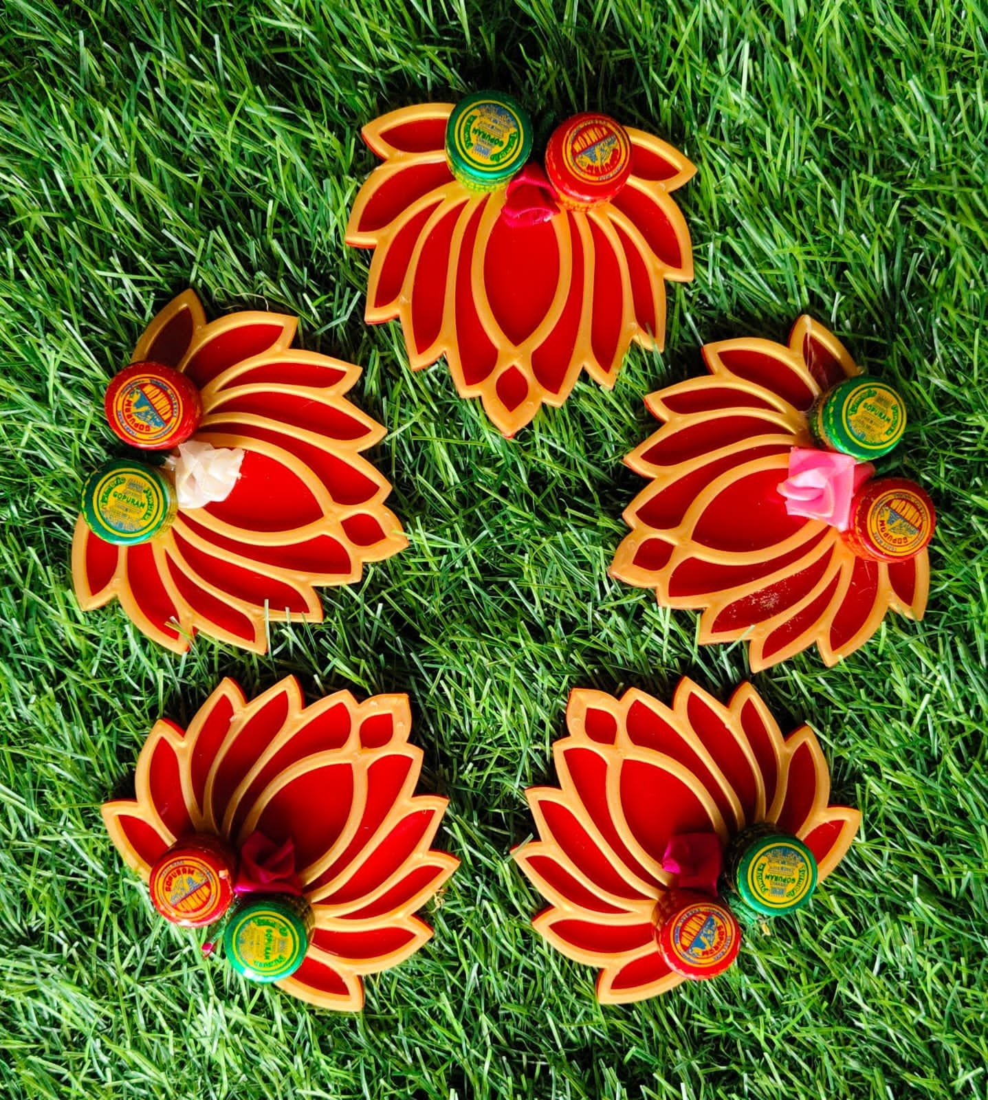 Acrylic Lotus Haldi Kumkum Sets