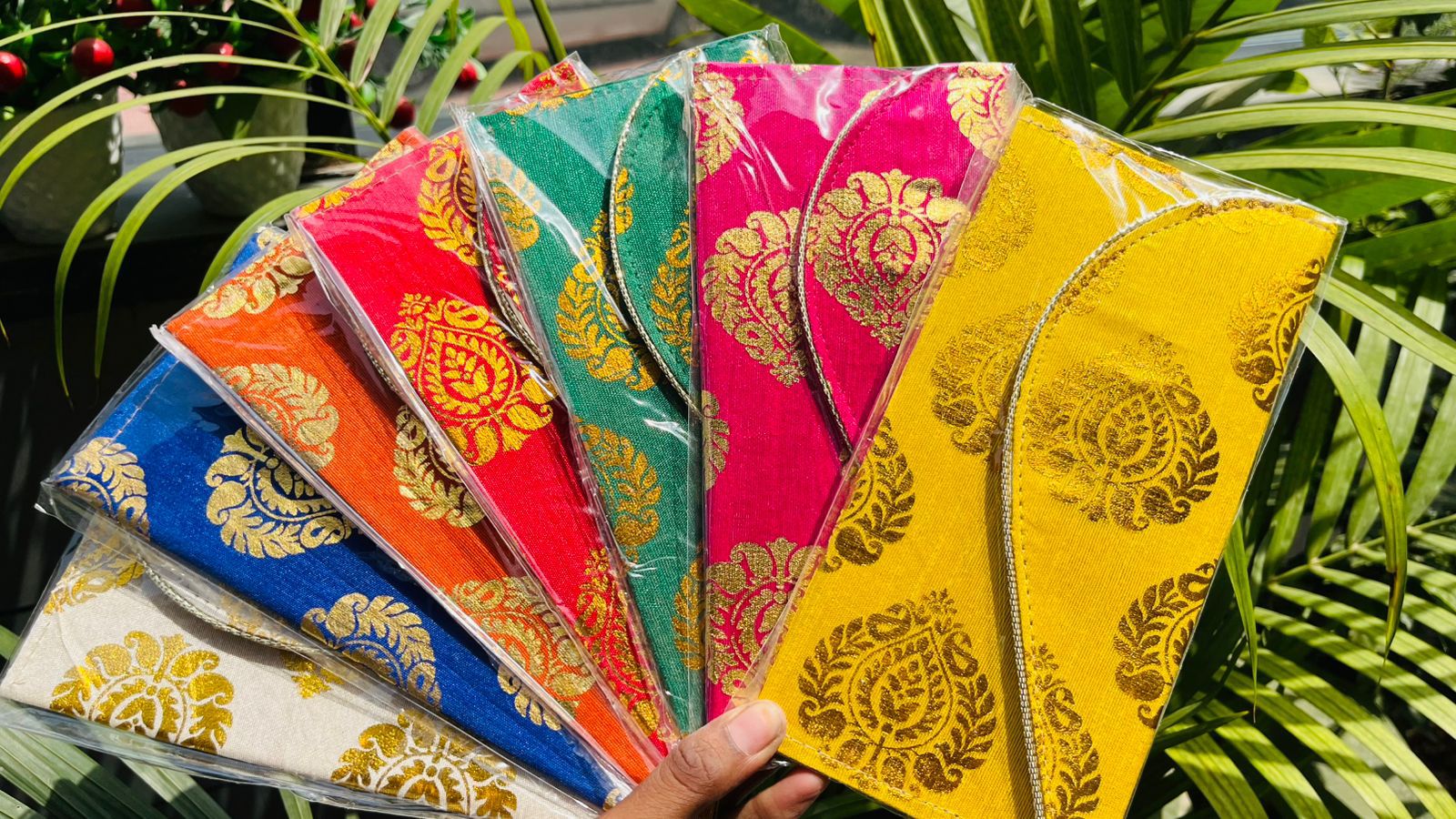 Handcrafted Gold Embroidered Silk Clutches (35 Pieces)