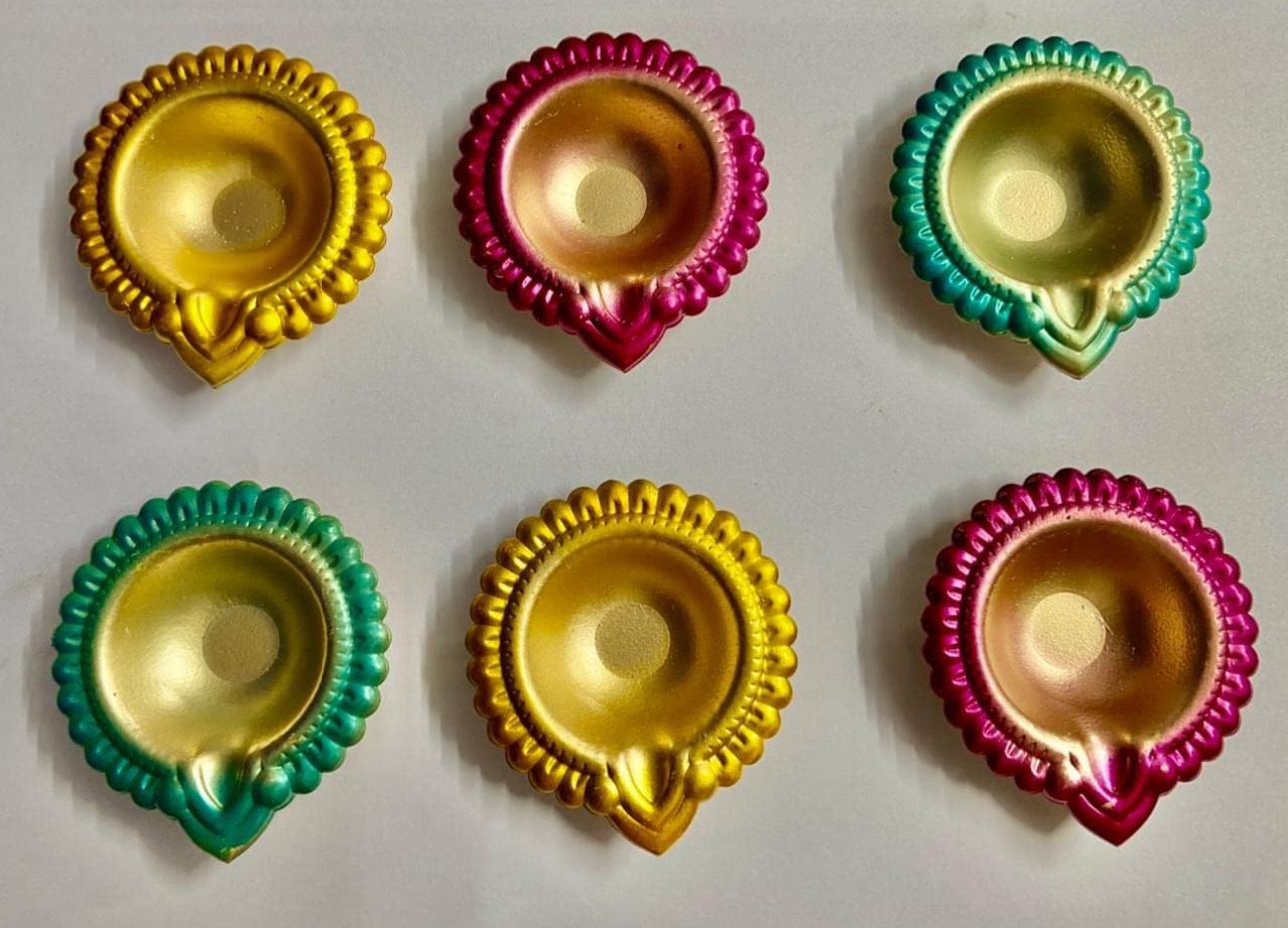 Colorful Metal diyas