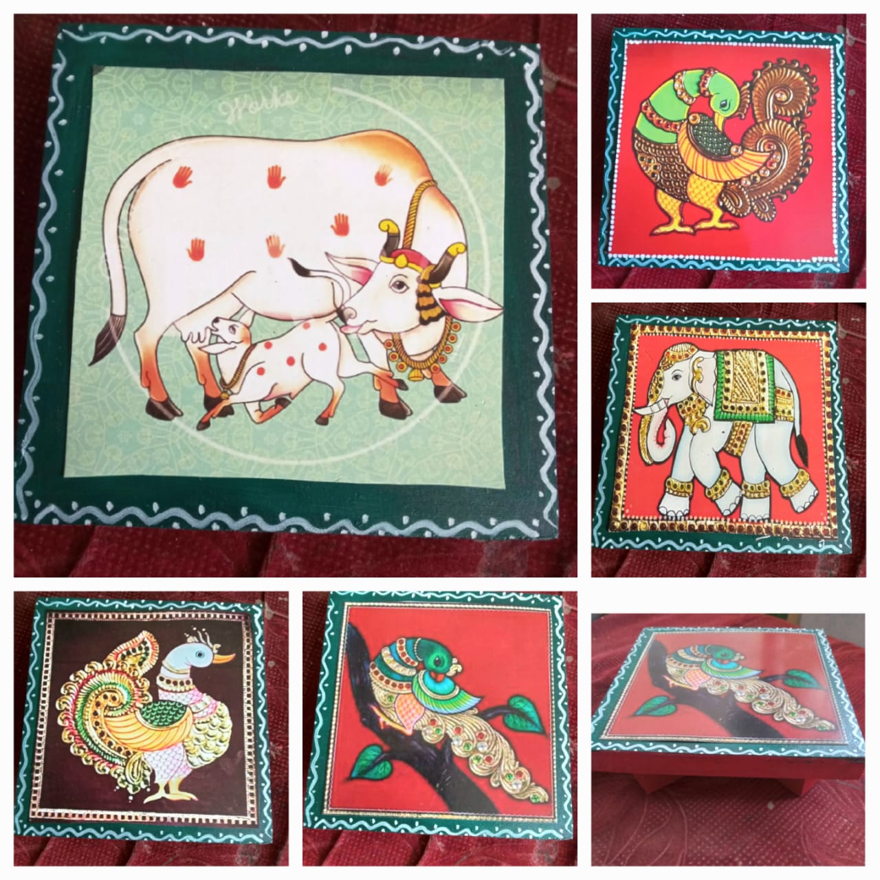 Traditional MDF Wooden Pooja Manai (Stand) – Assorted Designs