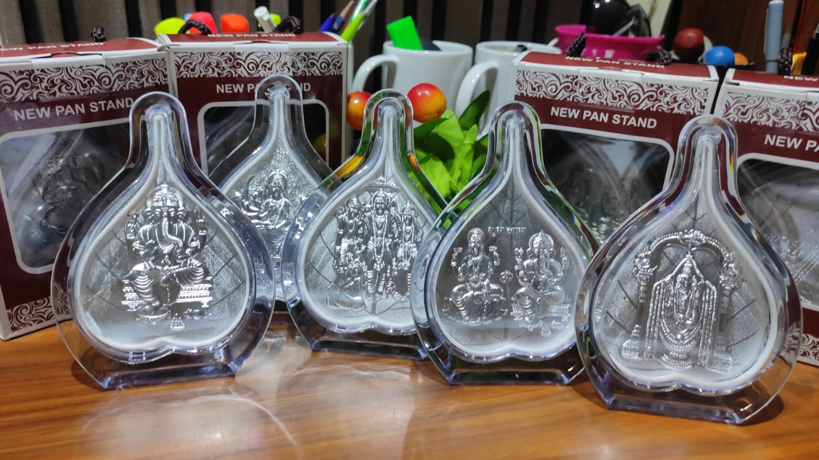 Pan-Shaped Silver-Plated Photo Frames