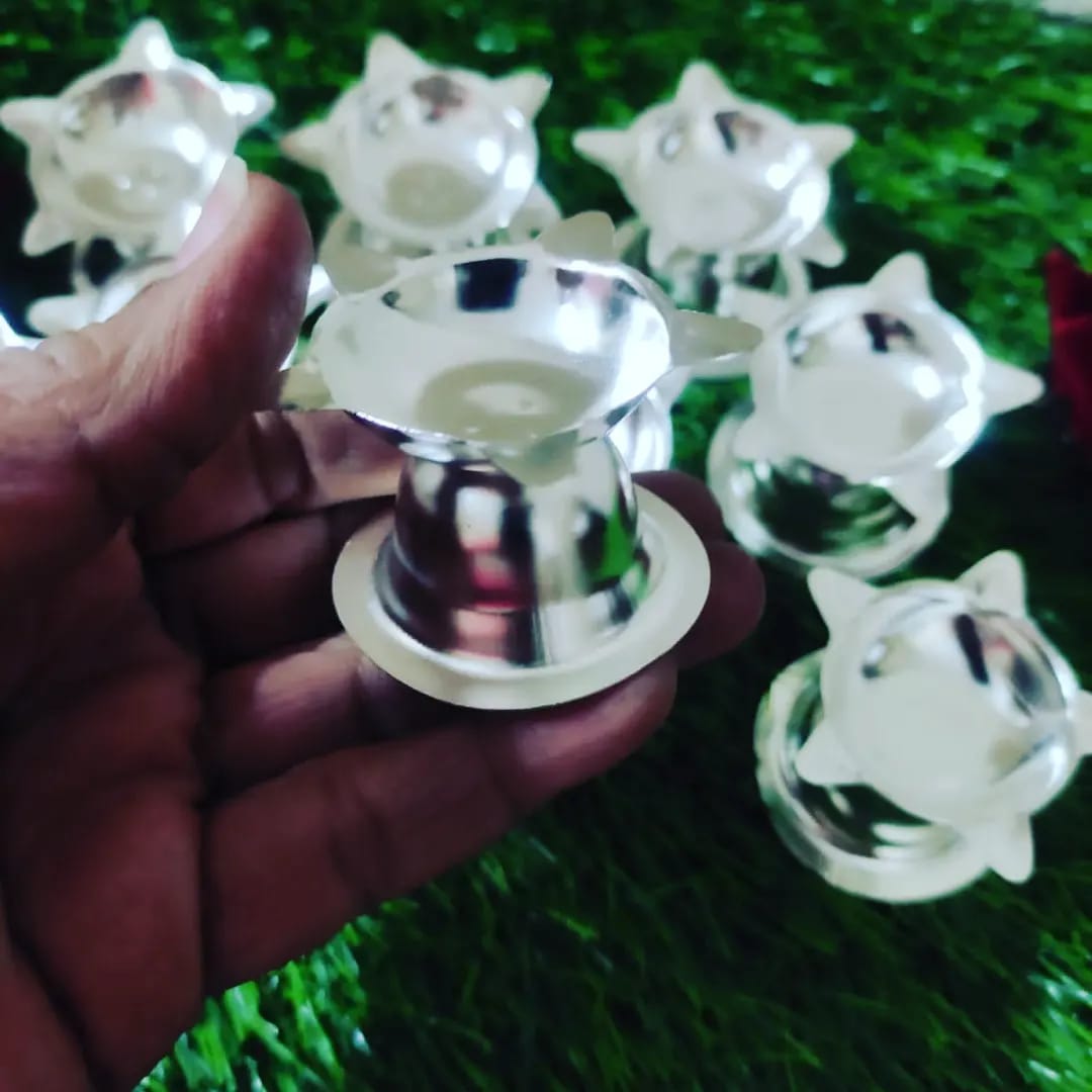 Mini German Silver Diya (In Pairs)