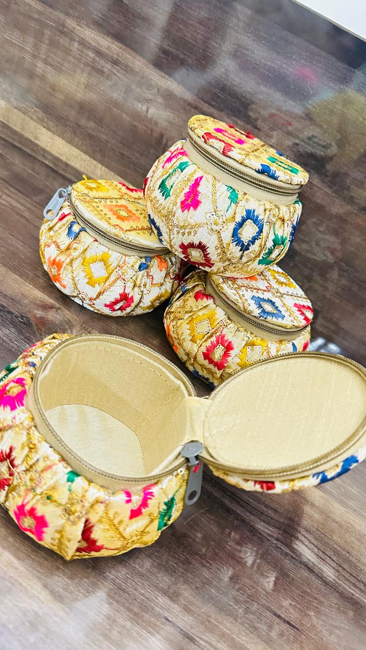 Embroidered Matki-Shaped Bangle Boxes