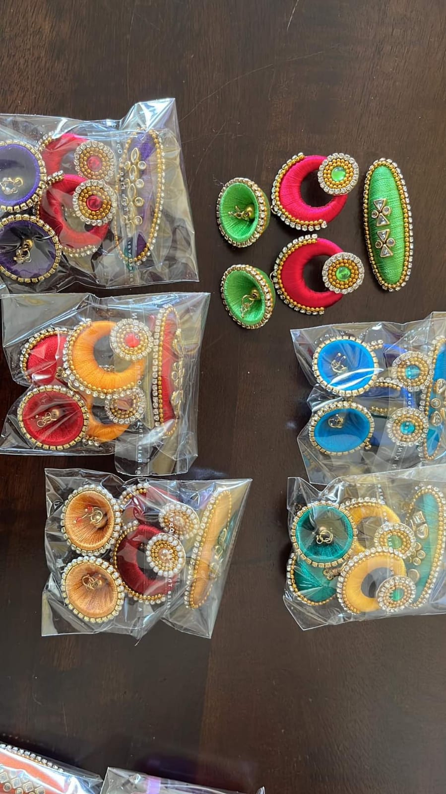 Silk Thread Chand Bali Earrings & Saree Pin Combo