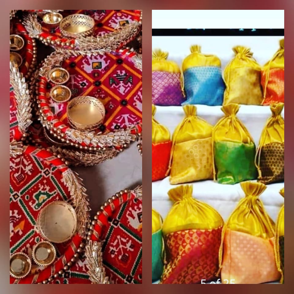 Pooja Thali (6") + Silk Potli (8" × 10") Combo