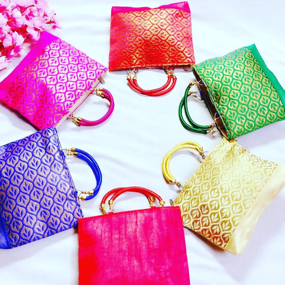 Silk Zip Bags with Silk Handle – 9" × 7"