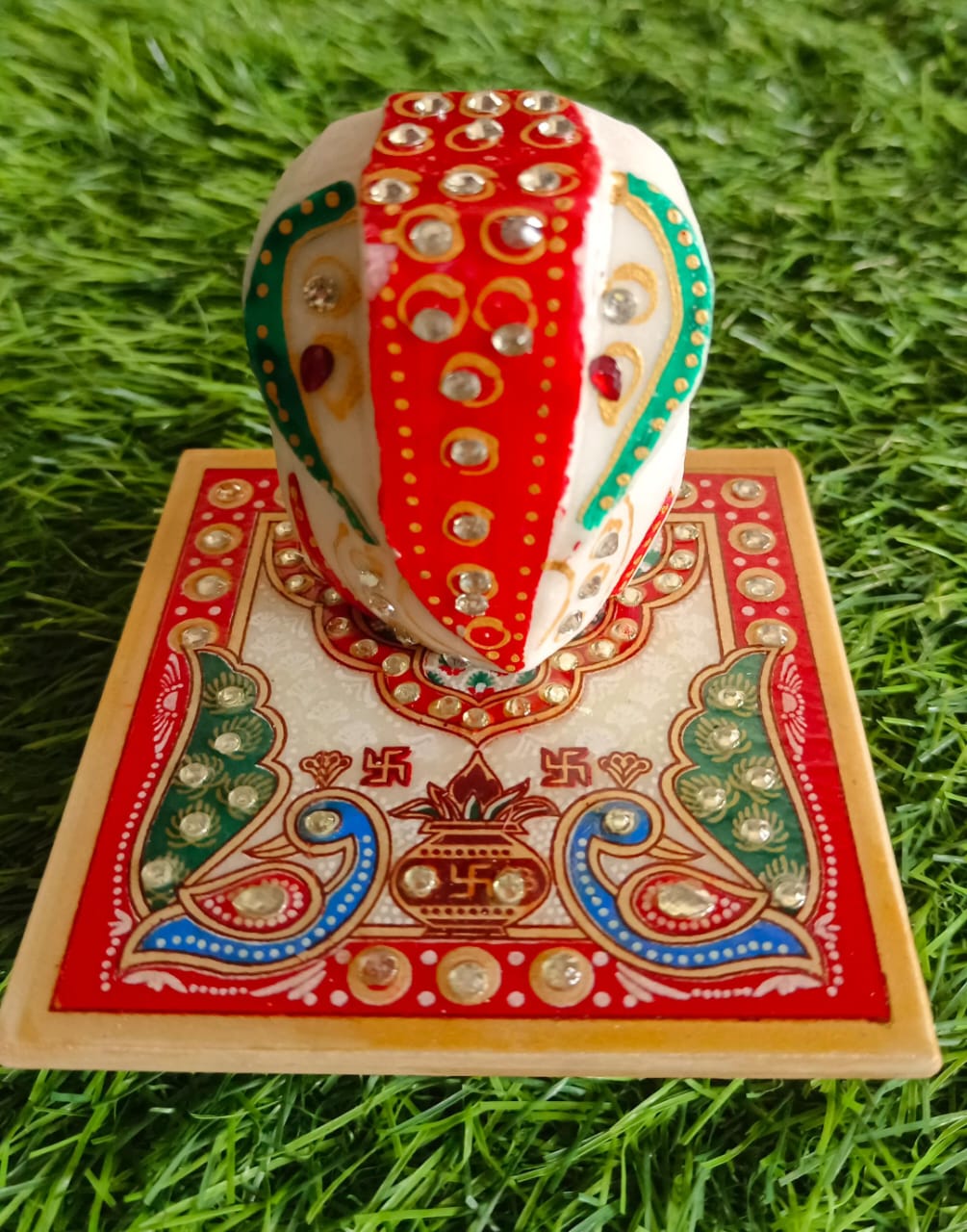 Marble Ganesh Ji (3") + Marble Chowki (4") – Box Packed Combo