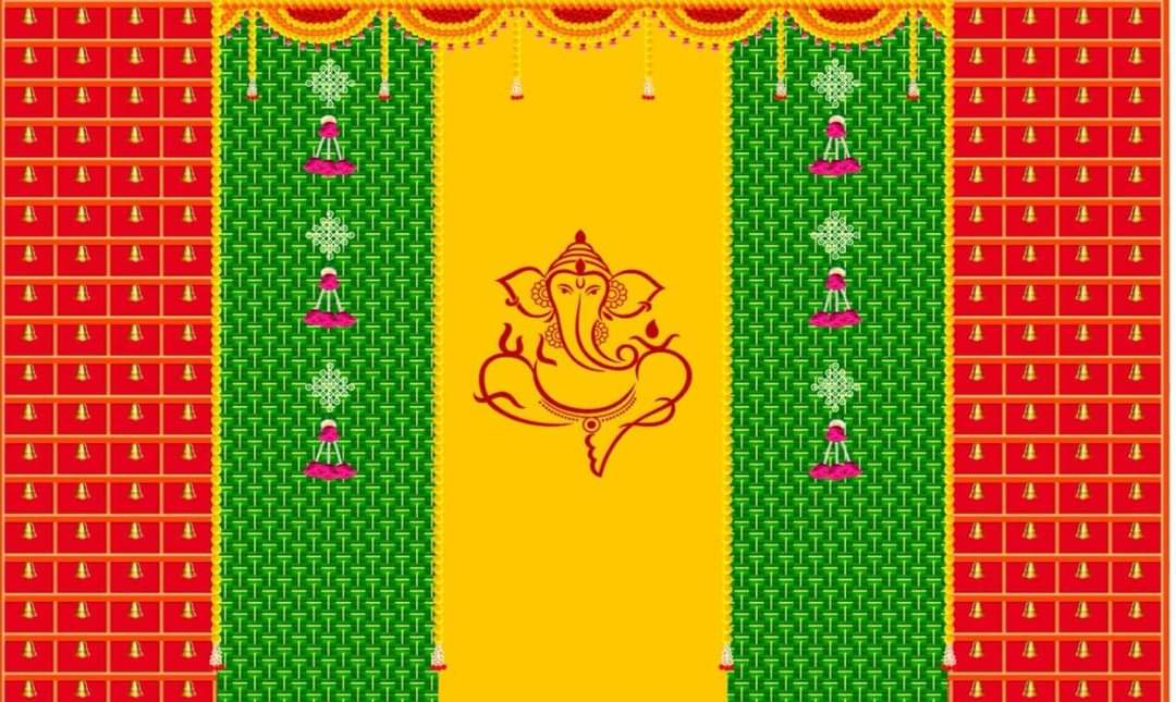 Ganesh Ji Backdrop - 5 x 8 feet