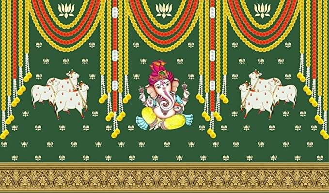 Ganesh Ji Pichwai Print Backdrop