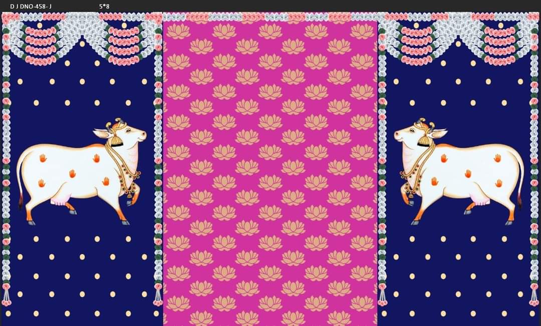 Pichwai Print Backdrop - 5 x 8 feet