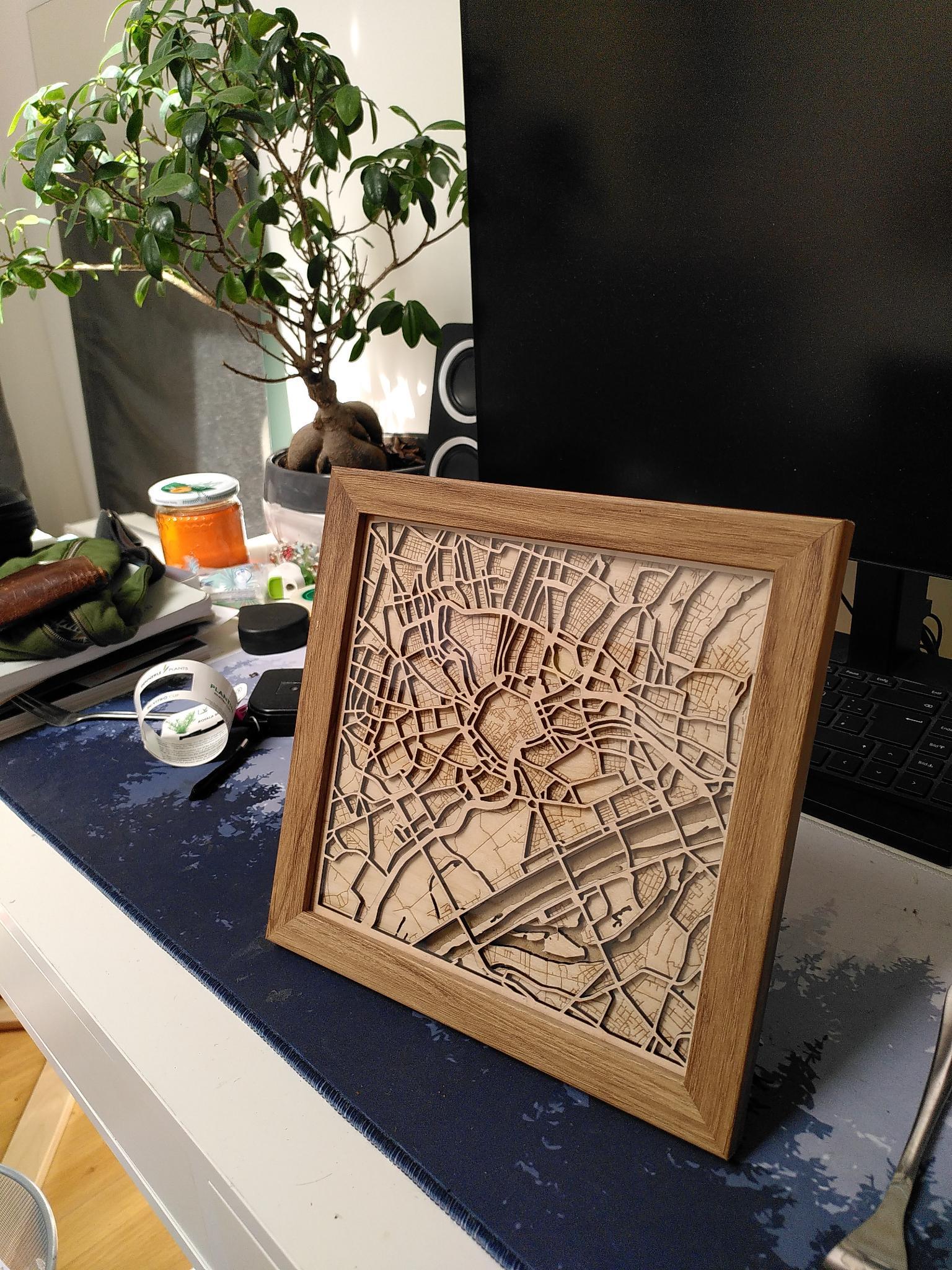 Wooden city map Vienna