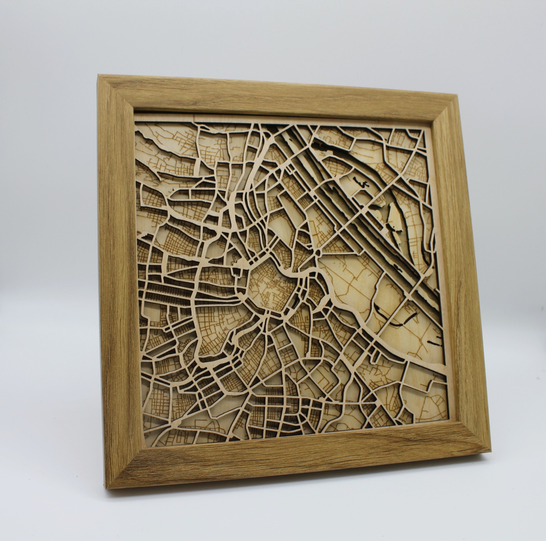 Wooden city map Vienna