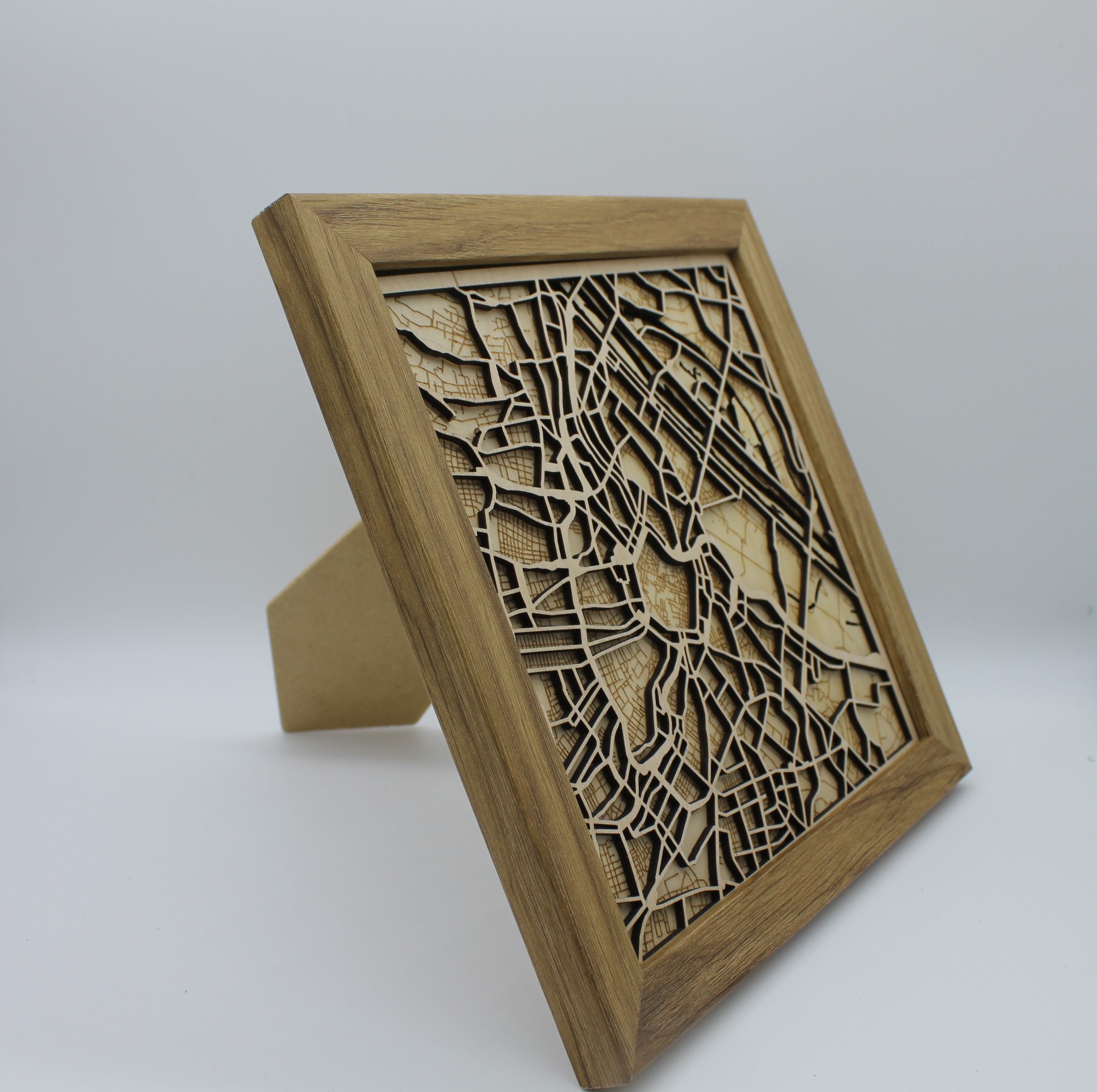 Wooden city map Vienna