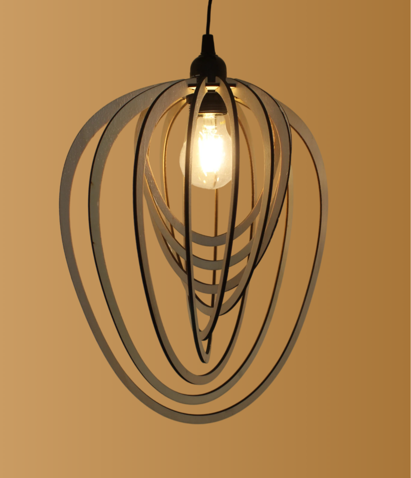 Celling wooden lamp "Seashell" (Small format)