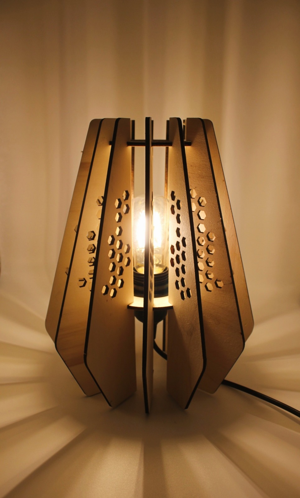 Wooden table lamp