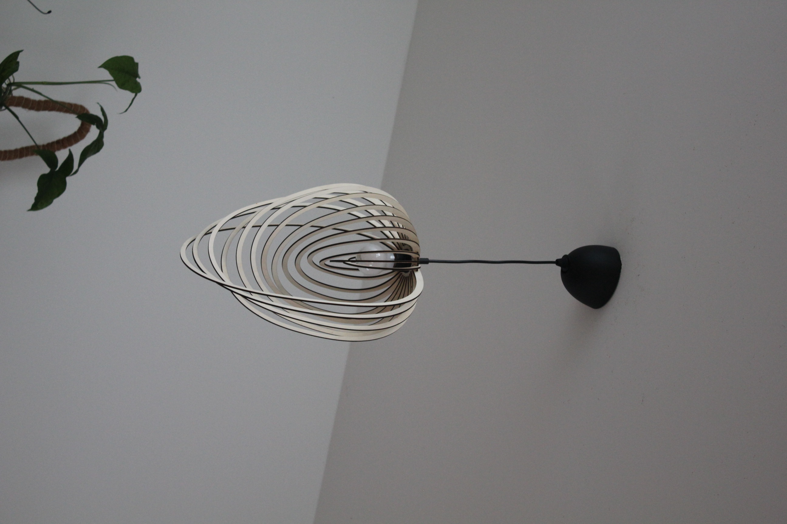 Celling wooden lamp "Seashell" (Big format)
