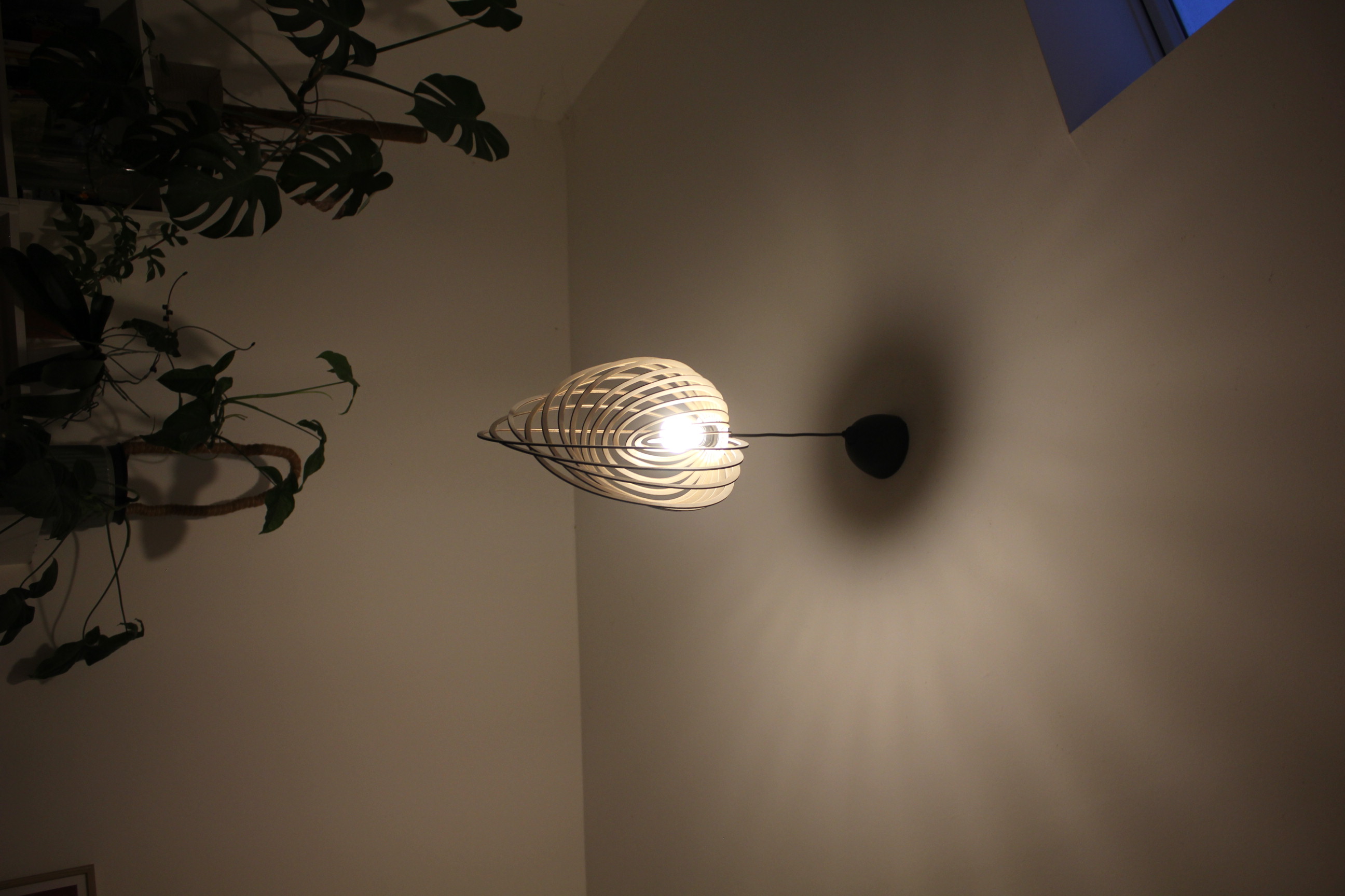 Celling wooden lamp "Seashell" (Big format)