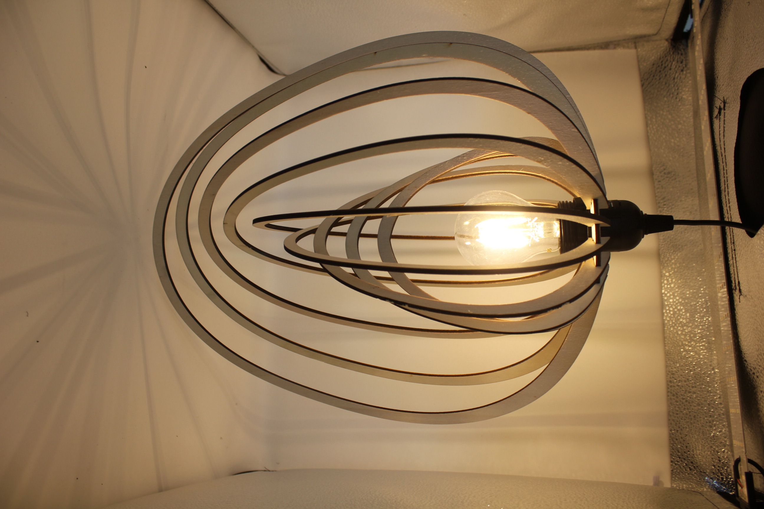 Celling wooden lamp "Seashell" (Small format)