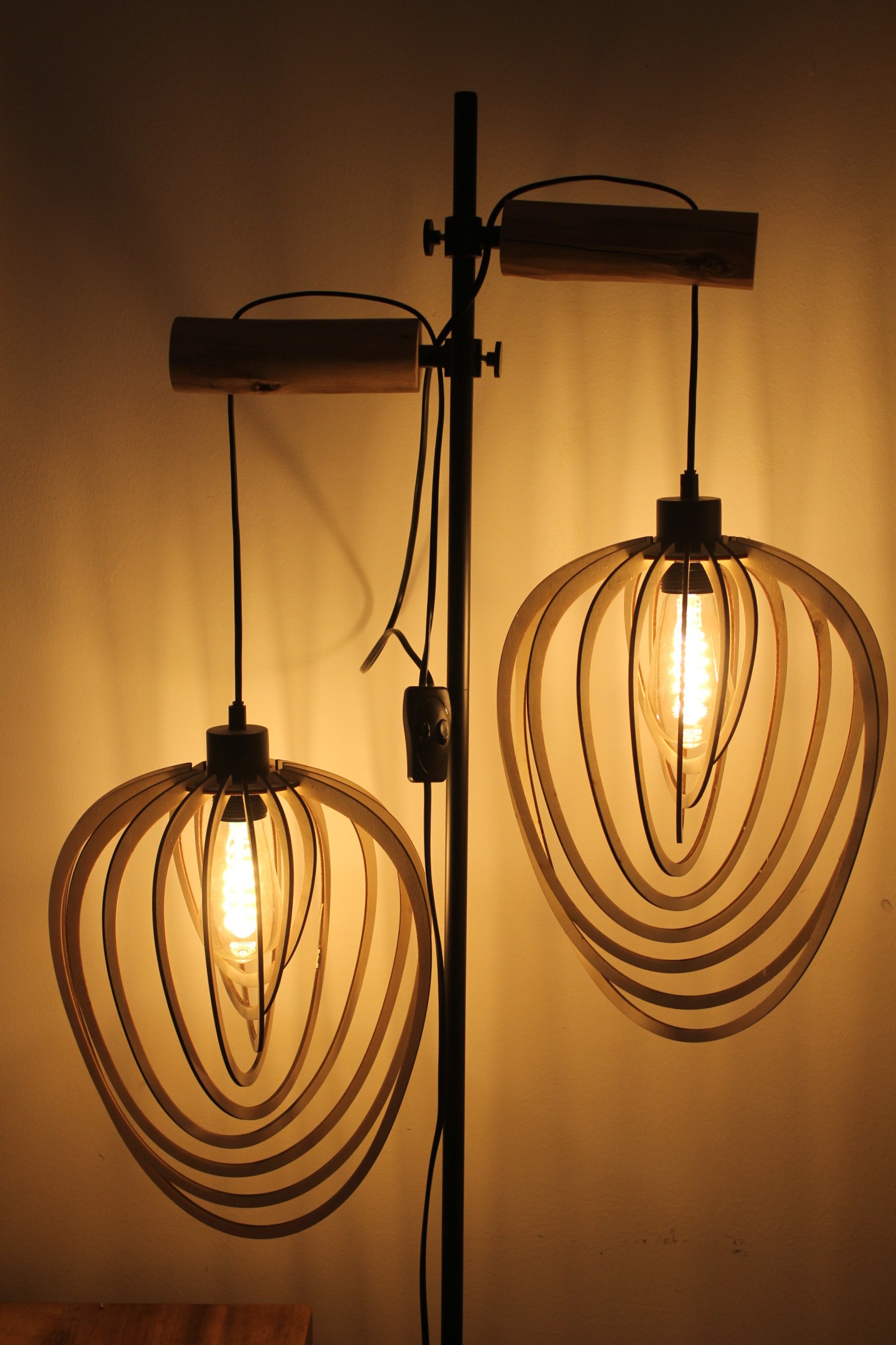 Celling wooden lamp "Seashell" (Small format)