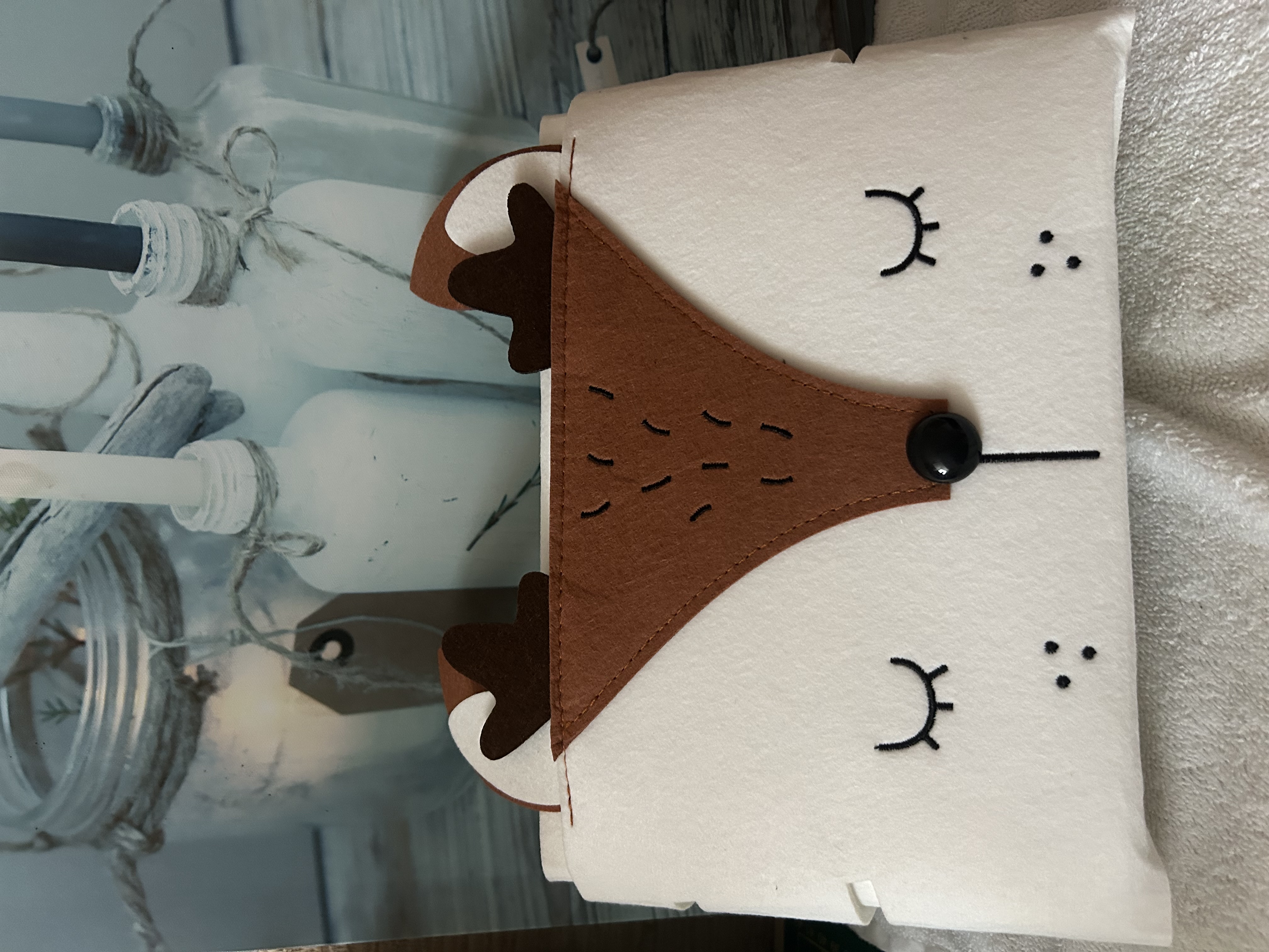 Panier Cerf Blanc et Renne marron