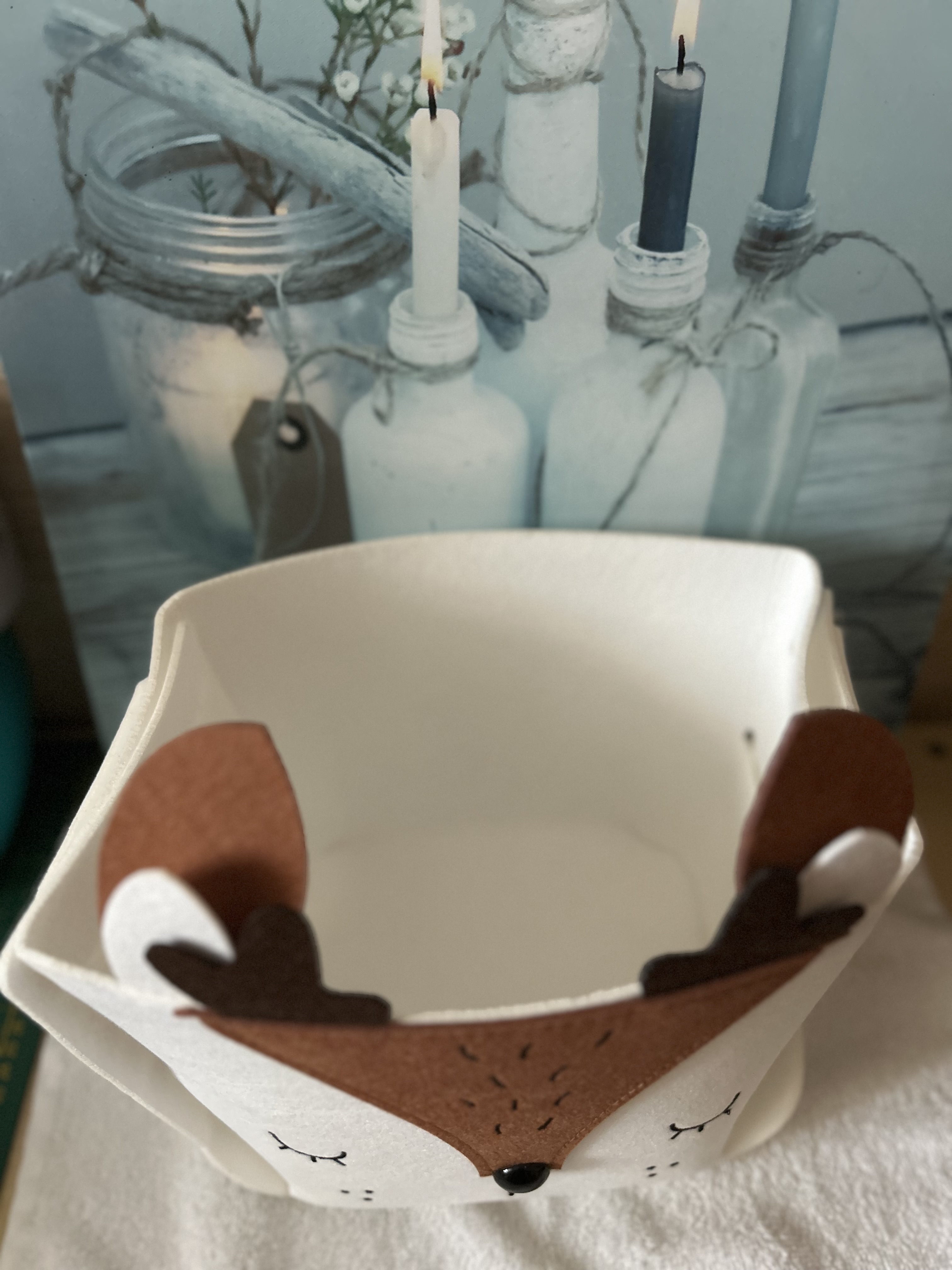 Panier Cerf Blanc et Renne marron