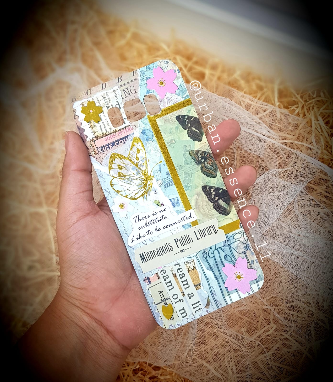 Decorative Paper Mobile Insert Compatible with Transparent Phone case