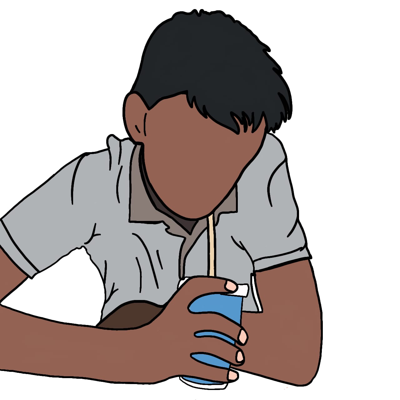 Comic-style illustrated character