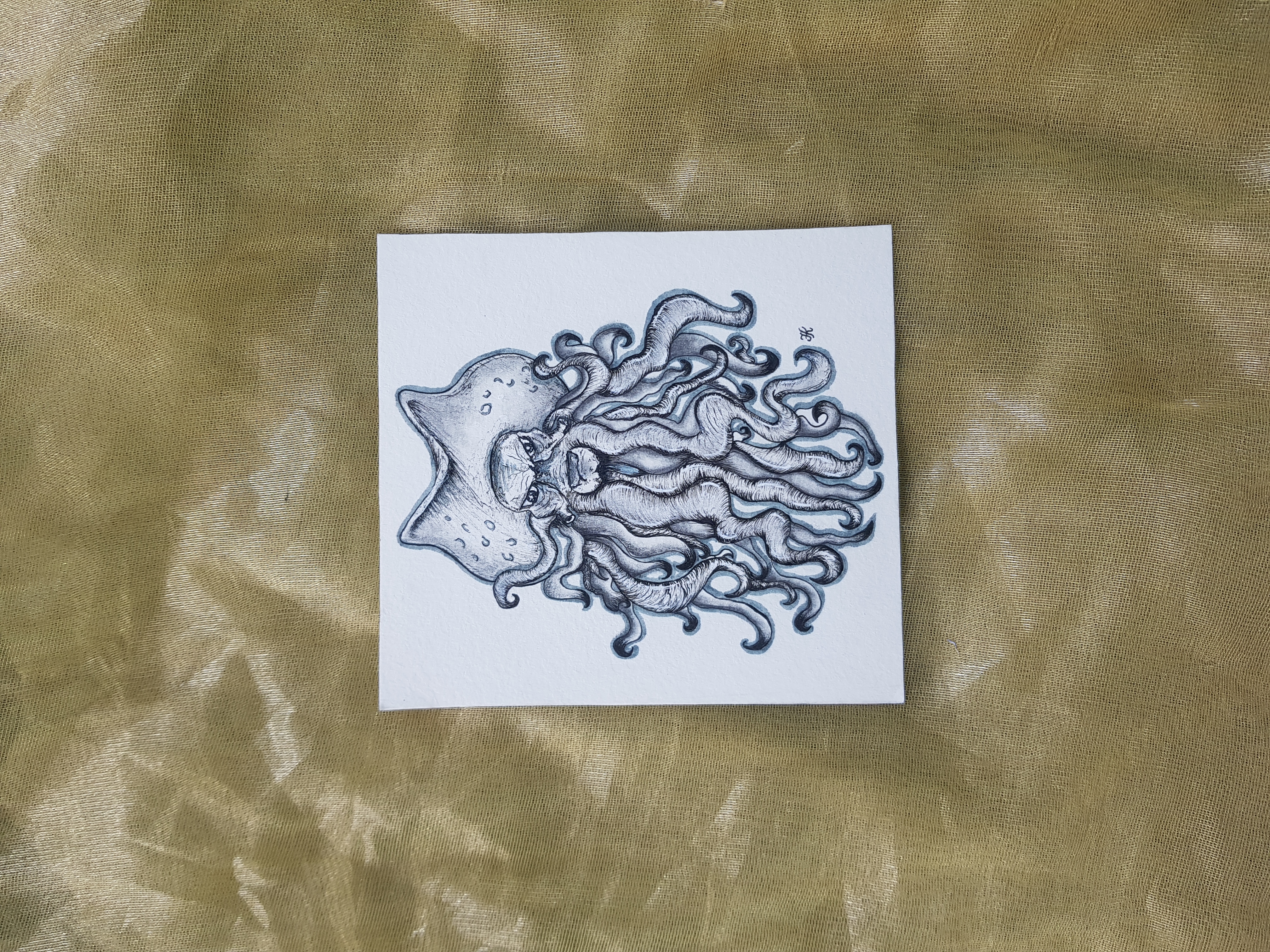 Davy Jones line art from Pirates of the Caribbean