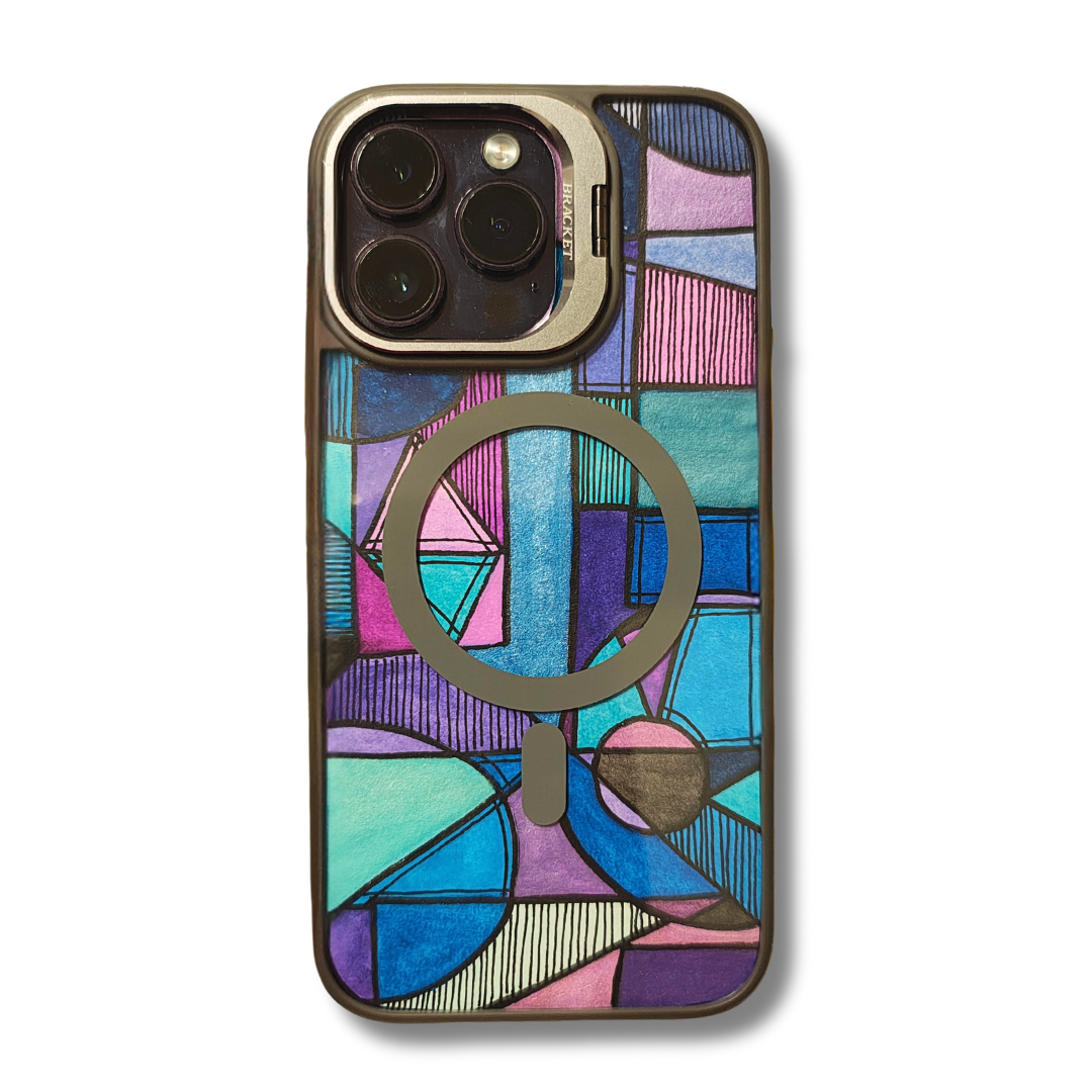 Colorful Geometric Paper Mobile Insert Compatible with Transparent phone case