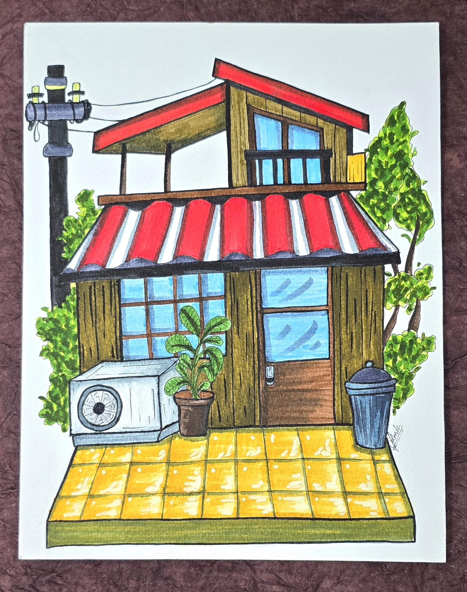 Tokyo Hideout – Hand-Drawn Japanese Urban House Art