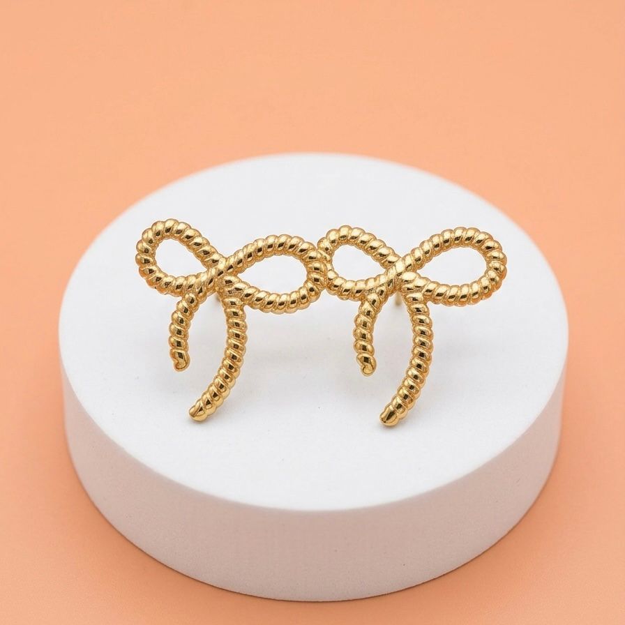 Aretes Lazo Dorado