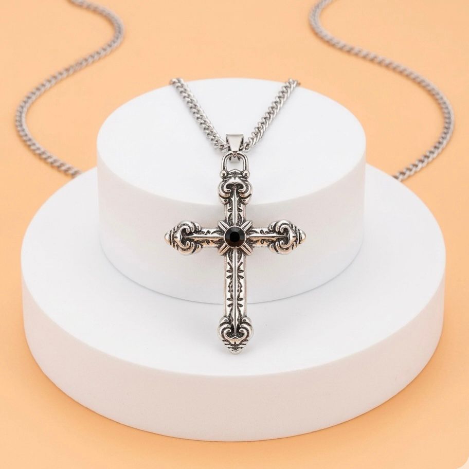 Collar Cruz de Acero Inoxidable