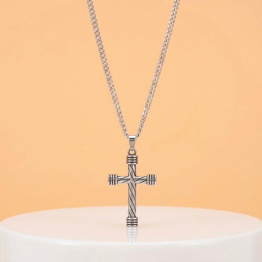 Collar Cruz de Acero Inoxidable