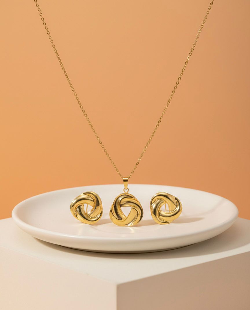 Conjunto de collar y aretes Minimal