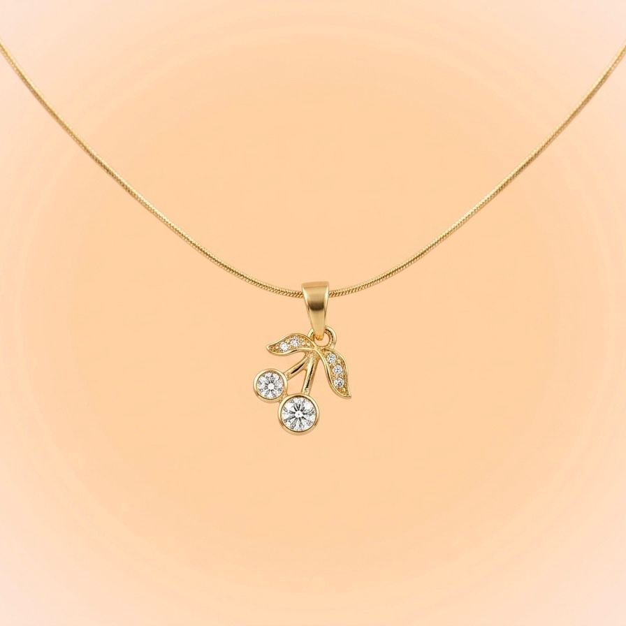 Collar con dije de cereza