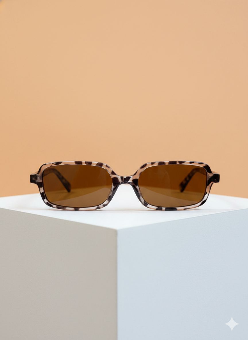 Lentes de sol rectangulares animal print