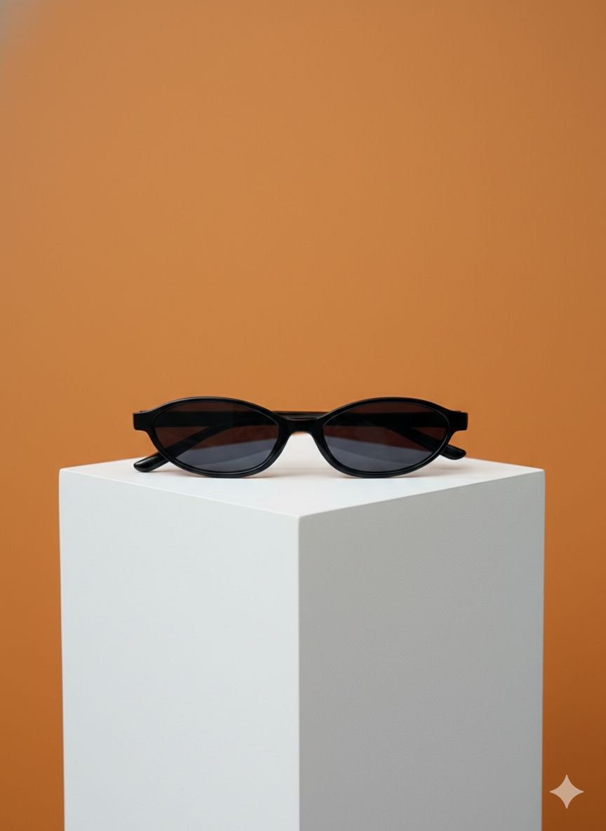 Lentes de sol ovalados negros