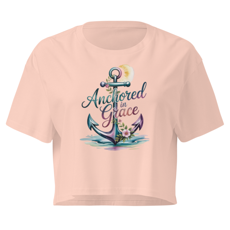ANCHORED IN GRACE WOMEN'S CROP TOP