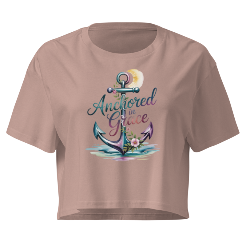ANCHORED IN GRACE WOMEN'S CROP TOP