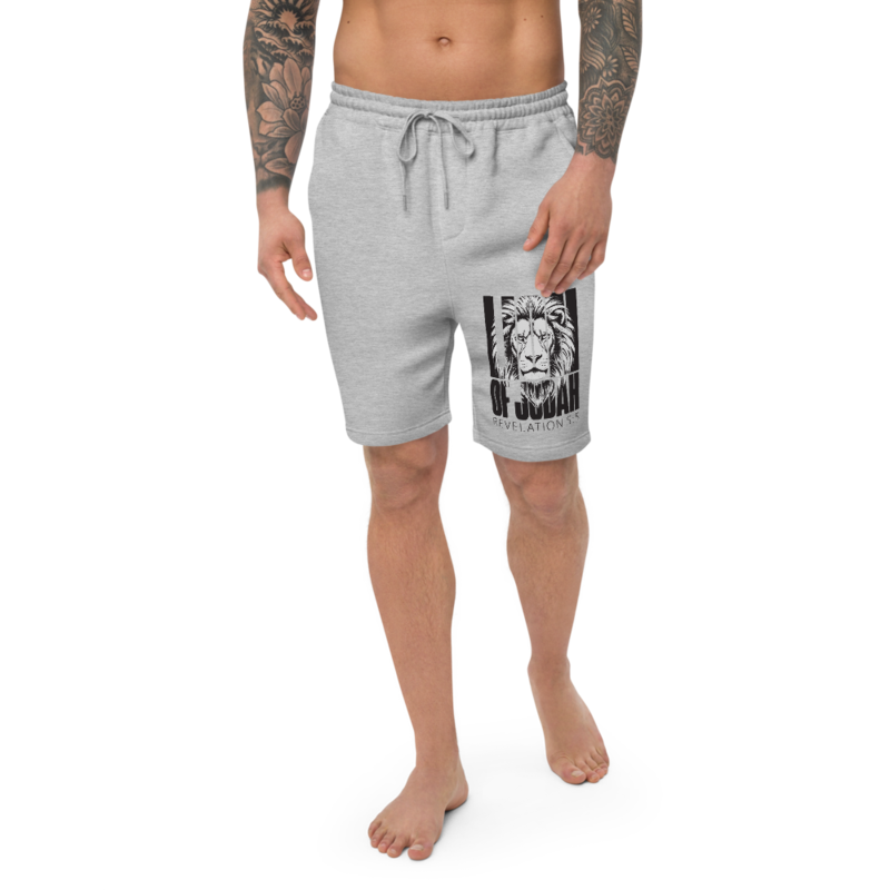 LION OF JUDAH/ NAIL CROSS MEN'S FLEECE SHORTS