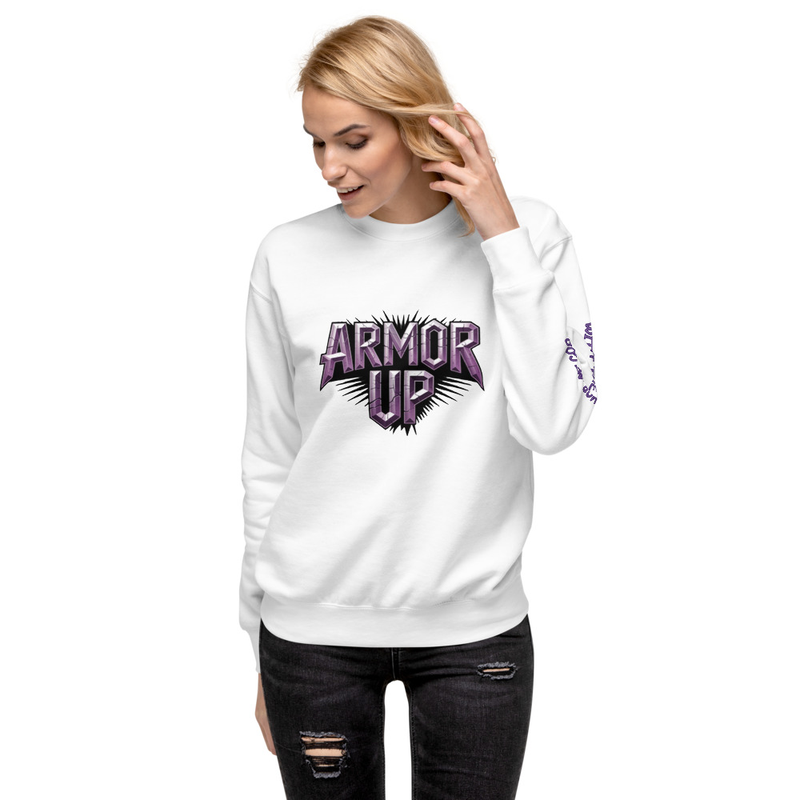 ARMOR UP METALLIC PURPLE SWEATSHIRT